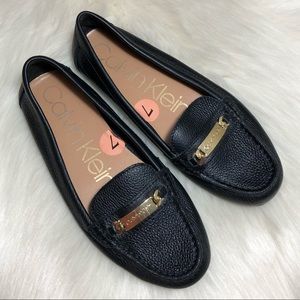 Calvin Klein Black Pebbled Leather Loafers